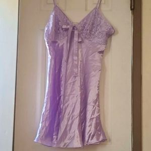 Vintage Lilac Lace Silk Babydoll